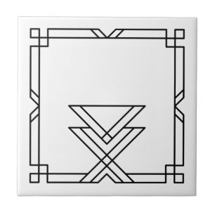 Elegant Art Deco Simple Geometric Ram Kakelplatta