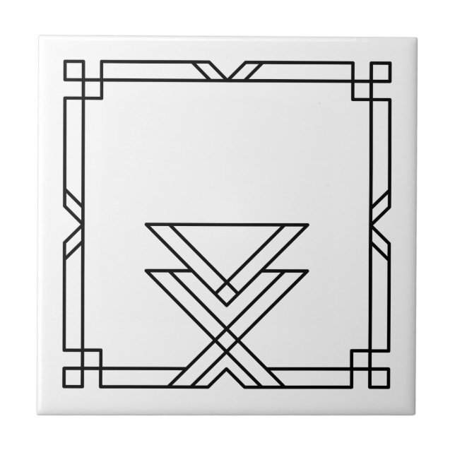 Elegant Art Deco Simple Geometric Ram Kakelplatta (Framsidan)