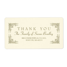 Elegant Art Deco stil-familjen Tack för etiketten Fraktsedel