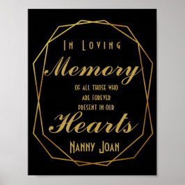 Elegant art deco-stil Guldskuren In loving memory Poster