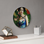 Elegant Art Deco Stil Kvinnor med stora blommor Stor Klocka<br><div class="desc">Känns finare? Känn ögon på det här mästerverket i Art Deco stil! Det kanske är över 20-talet,  men glamorn lever på i det här bedövande biet. Blommornas fina detaljer och färg lämnar dig att känna dig som en riktig Gatsby.</div>