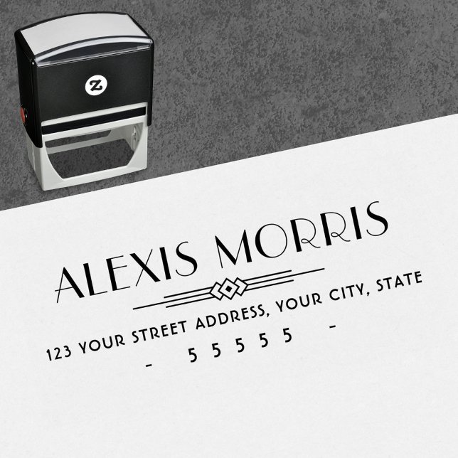 Elegant Art Deco stil returadress Självfärgande Stämpel (Skapare uppladdad)