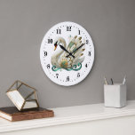 Elegant art deco svan stor klocka<br><div class="desc">Elegant art deco svan Large Clock</div>