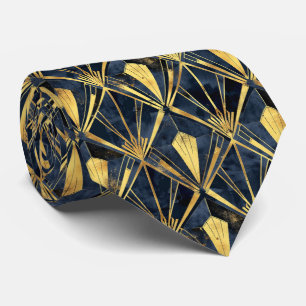 Elegant art deco timpad mönster black guld slips