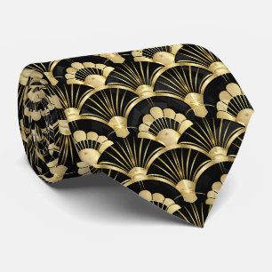 Elegant art deco timpad mönster black guld slips