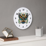 Elegant art deco uggla stor klocka<br><div class="desc">Elegant art deco uggla Large Clock</div>