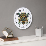 Elegant art deco uggla stor klocka<br><div class="desc">Elegant art deco uggla Large Clock</div>