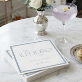 Elegant Art Deco Wedding Dusty Blue  Pappersservett