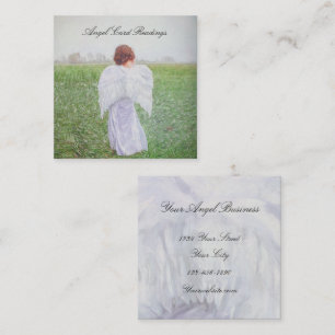 Elegant Art Design Angel Card-läsning Fyrkantigt Visitkort