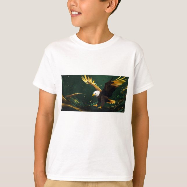 Elegant Art Eagle-landningssida - Mörkens temadesi T Shirt (Framsida)