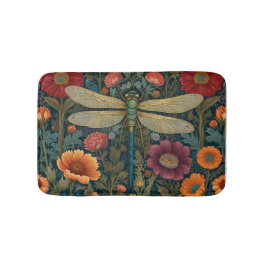 Elegant art nouveau Autumn floral Dragonfly Badrumsmatta