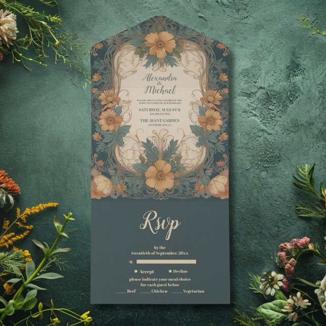 Elegant Art Nouveau Blommig Bröllop  (Skapare uppladdad)