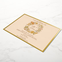 Elegant Art Nouveau Blommig Bröllopsinbjudan