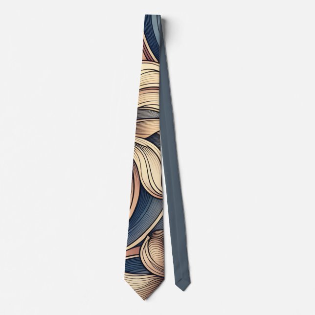 Elegant Art Nouveau Blommönster Guld Mode Mönster Slips (Framsida)