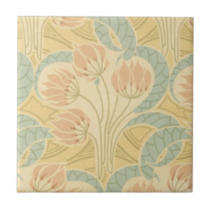 elegant art nouveau blommor blommigt kakelplatta