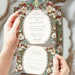 Elegant Art nouveau Bröllop med OSA kort