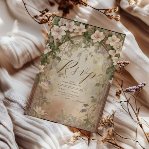 Elegant Art Nouveau Bröllop OSA Kort