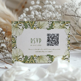 Elegant Art nouveau-Bröllop OSA-kort med QR-kod Inbjudningar