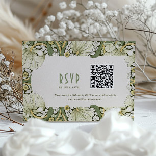 Elegant Art nouveau-Bröllop OSA-kort med QR-kod Inbjudningar