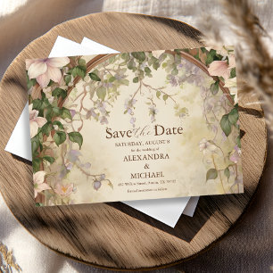 Elegant Art nouveau Bröllop Spara Datumet