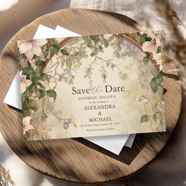 Elegant Art Nouveau Bröllop Spara Datumet (Skapare uppladdad)