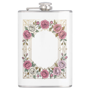 Elegant Art Nouveau Bröllops Ram Ram för Rosor Fickplunta
