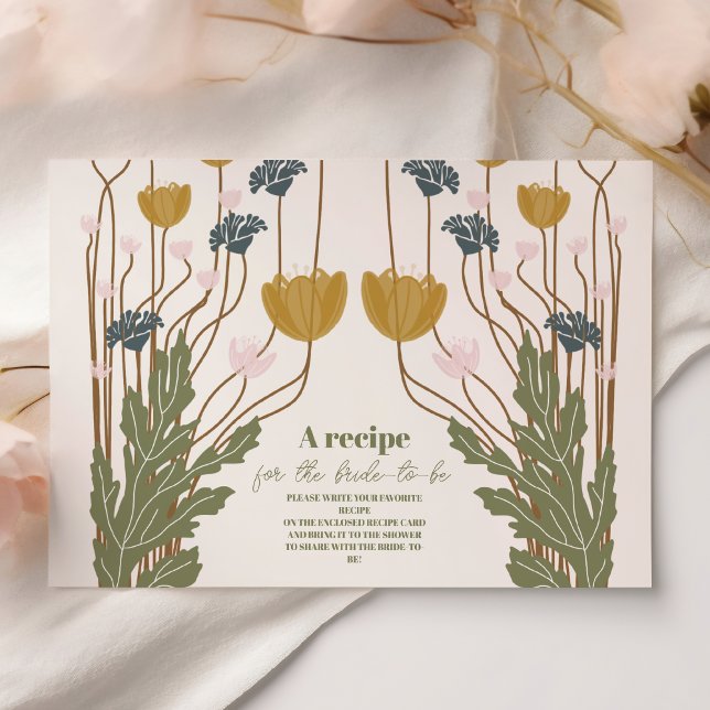 Elegant Art Nouveau Bröllopsdusch med Blommotiv Tilläggskort (Skapare uppladdad)