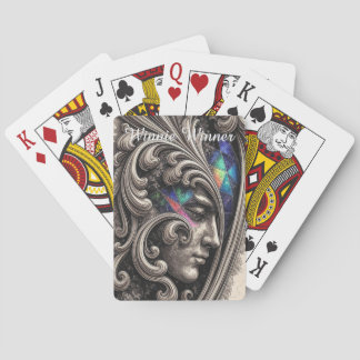 Elegant Art Nouveau Face "Winnie Winner" Casinokort