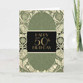 Elegant Art nouveau Femtionde födelsedag Kort