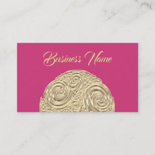 Elegant art nouveau fuschia rosa medallion visitkort