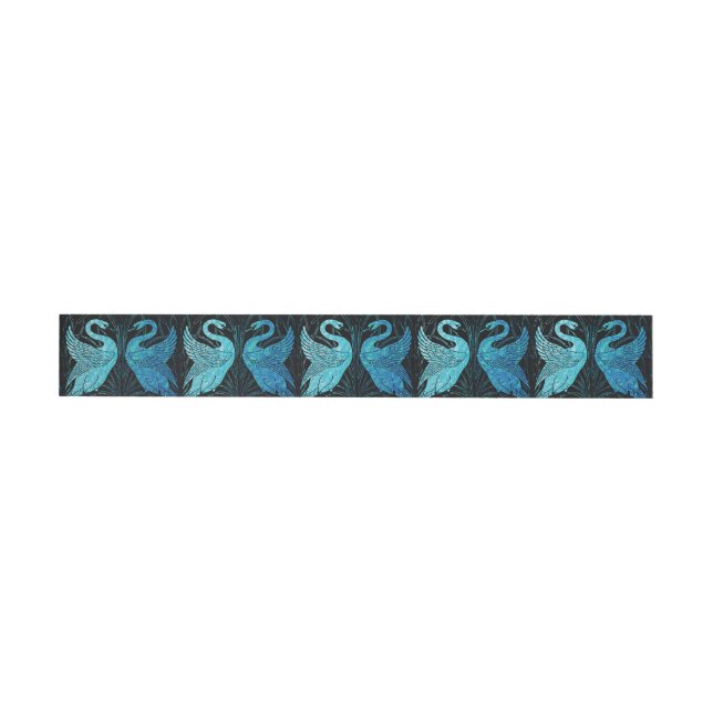 elegant art nouveau, metallisk teal och svart, etikettband (Individuell)