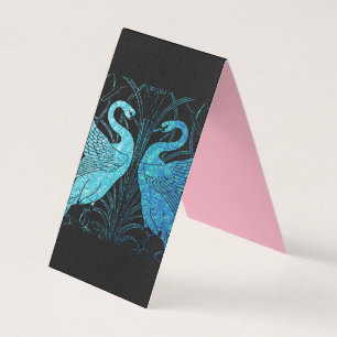 elegant art nouveau, metallisk teal och svart, visitkort