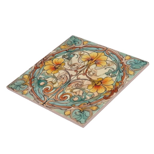 elegant art nouveau mönster kakelplatta (Sidan)