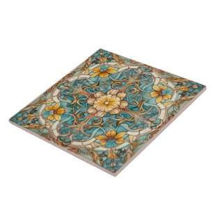 elegant art nouveau mönster kakelplatta