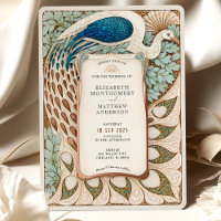 Elegant Art nouveau Peacock Bröllop