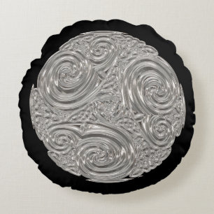 Elegant art nouveau silver rund kudde
