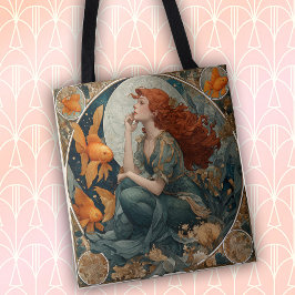 Elegant Art Nouveau Sjöjungfru Tygkasse