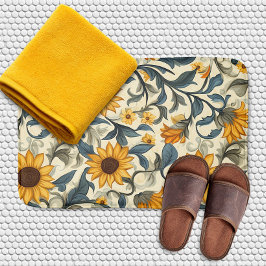 Elegant Art Nouveau Sunflower Pattern Badrumsmatta