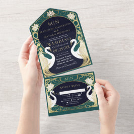 Elegant Art nouveau Svanar Bröllop
