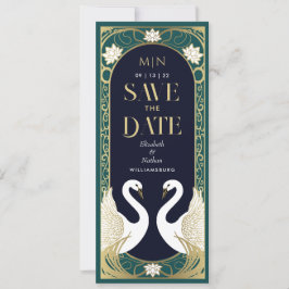 Elegant Art nouveau Svanar Spara datum Inbjudningar