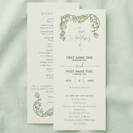 Elegant art nouveau vintage floral wedding program