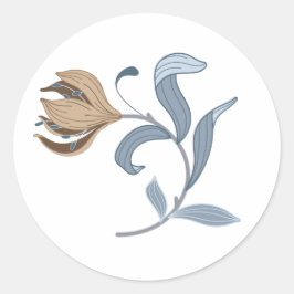 Elegant Art och blomning Runt Klistermärke