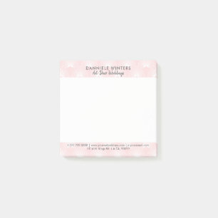Elegant ArtDeco Mönster i Rosa & vit Post-it Block