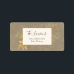 Elegant Artisan Guld Lövs Adressetikett<br><div class="desc">Elegant glam faux hammered guld präglat stil löv på subtila ton-on-tone-blommigt-bakgrund med redigerbar text fält. Alla grafikobjekt i inslag kan redigeras.</div>