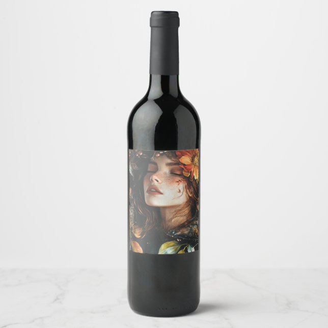 "Elegant Artistic Vin Label Design" Vinflaska Etikett (Framsida)