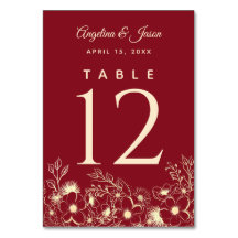 Elegant Artsy Blommigt Red och Guld Bröllop