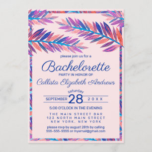 Elegant Artsy Tropical Lövs Acrylic Bachelorette Inbjudningar