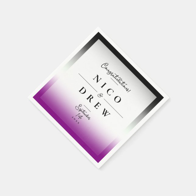 Elegant Asexuell Stolthet Bröllop  Pappersservett (Hörn)