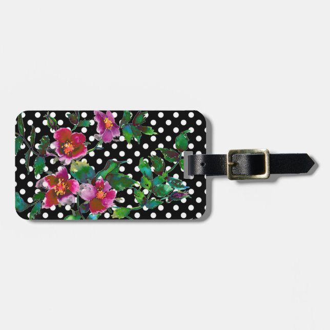 Elegant-återställ vattenfärgspolka för magenta av  bagagebricka (Horisontell Framsida)