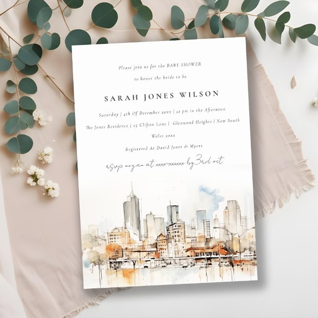 Elegant Atlanta Georgia Ligcape Baby Shower Inbjudningar (Skapare uppladdad)